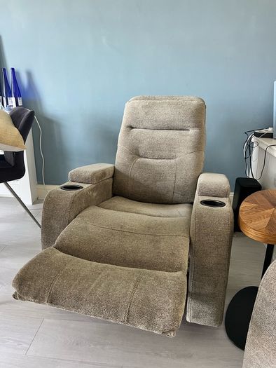 Pair of reclining and rocking armchairs