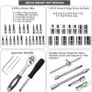 46 Piece 1/4 Inch Drive Socket Set&Tool Sets,Ratchet Wrench Set with 4-14mm Cr-V Sockets,Screwdriver Bits,Extension Bars for Household Car Bike Repair (FREE POSTAGE) Image 2
