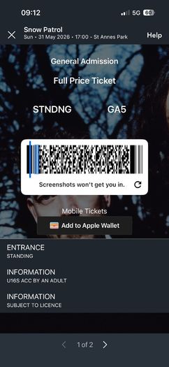 Snow Patrol Tickets