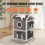 Cat House 2-story Wooden  Cat Shelter Outdoor Indoor Image 2