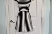 Atmosphere SIZE 10 black  &amp; White Striped Short Sleeved Skater Dress