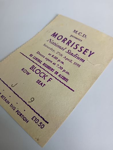 Morrissey  Concert Ticket From 1991 National Stadium.