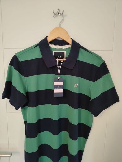 Crew Clothing Navy and Green Polo Shirt