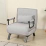 4-in-1 Multi-Functional Convertible Sofa Bed Recliner Chair Sleeper Floor Chair Lounger Versatile Folding Guest Bed 6-Position Removable Pillow Adjustable Small Spaces (Light Grey) Image 2