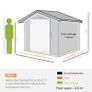 9 x 6FT Outdoor Garden Roofed Metal Storage Shed Tool Box with Foundation Ventilation & Doors Light, Grey Image 5