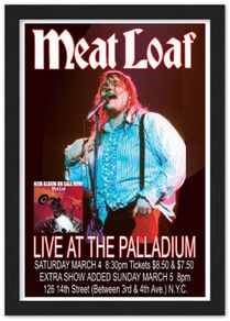 Meat Loaf Live At The Palladium 1978 Framed Poster