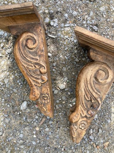 Carved gothic shelves