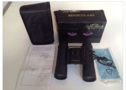 Hawk Eye 10 x 25 Binoculars Atlas Explorer with Purse and Srap