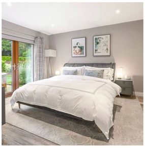 Luxury Super King Bed Frame Grey Green Fabric Headboard