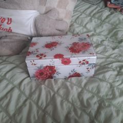 floral glass jewellery box
