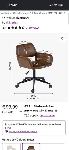 Vintage Style Faux Suede Office Chair
