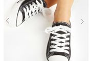 Black Canvas Low Trainers size 8