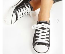 Black Canvas Low Trainers size 8