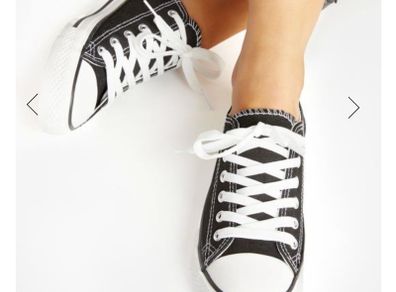 Black Canvas Low Trainers size 8