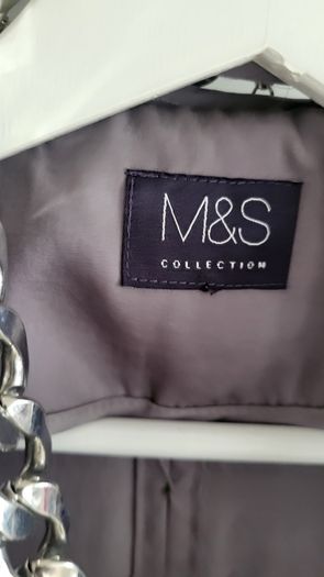M&S Collection Silver Grey longline lightweight coat Sz 12 Oversized (Fit 12-16Uk) - Rrp 99 (New)