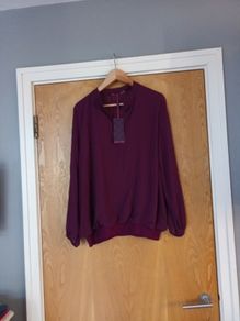 Kate & Pippa Plum Blouse. S-XL 16.  B.N.W.T.