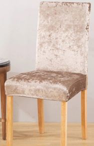 Grey or champagne velvet look chair covers 14 euro each