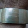 Vintage 80's Mother of Pearl Shell Striped Wide Classic Chunky Bangle Bracelet Image 5