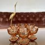 Retro Set of Six 1970s 80s Rose Glass Sundae Glasses Image 2
