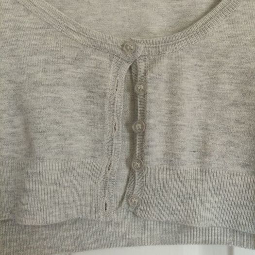 Grey Cropped Cardigan, BERSHKA, Size S