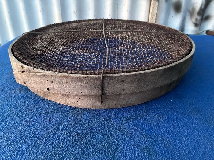 Vintage wooden sand riddle