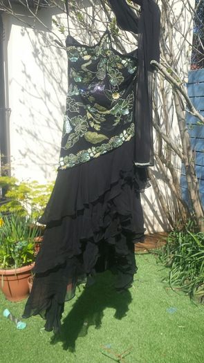 Stunning silk organza dress with embroidered beading