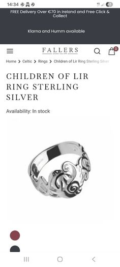 Silver Children of Lir Ring