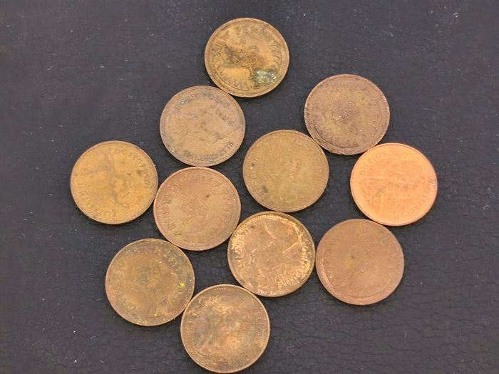 1/2 New Penny Coins Job Lot x11 Great Britain UK Circulated Queen Elizabeth