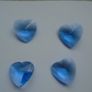 Blue Heart pendant beads, Craft supplies, Glass heart, Suncatcher parts, Jewellery supplies Image 2