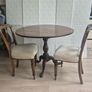 Antique tilt top dining table and 2 chairs Image 2