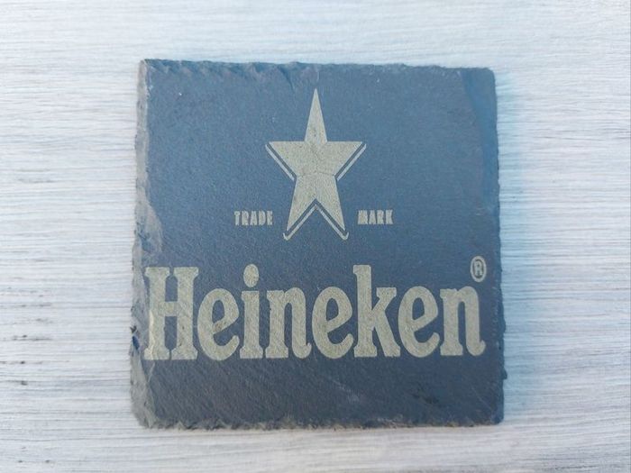 Heineken Engraved Slate Coaster Set (2pk)