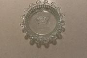 Etched glass ashtray/ pintray Elizabeth 1953