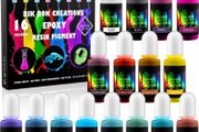 16 Highly Concentrated Resin Pigment Liquid Dye by Bik Bok Creations - 16 Epoxy Colours Lightfast Intense and Inter-mixable, Perfect for Jewellery Making and Other DIY Arts and Crafts (FREE POSTAGE)