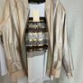 Kyla Light Gold Italian Leatherette Bomber Jacket Image 7