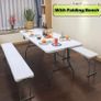 6ft Trestle Table, Trestle Heavy Duty Plastic Fold-in-Half Portable Dining Table w/Carry Handle Indoor Outdoor for Camping Picnic Garden Party BBQ (FREE POATAGE) Image 7