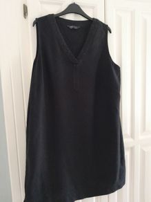 M&S Black V Neck Top