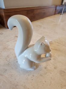 Ceramic White Squirrel Sculpture