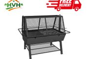 3-in-1 Barbecue Grill, Rotisserie Roaster and Fire Pit, with Cover