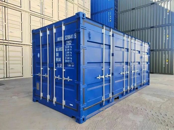One Trip 20ft Shipping Container Multi Door Blue