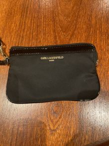 Karl Lagerfeld Mini Hand bag - Wristlet Black with patent trim - excellent condition