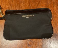 Karl Lagerfeld Mini Hand bag - Wristlet Black with patent trim - excellent condition