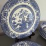 Plates Bowls Blue White Willow Image 5