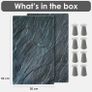 Universal Gas Electric Induction Hob Covers | Set of 2 Glass Hob Cover for Gas Electric Stove Cookers | Large Chopping Board Worktop Savers for Kitchen - Kinway (Black Marble Design) Image 6