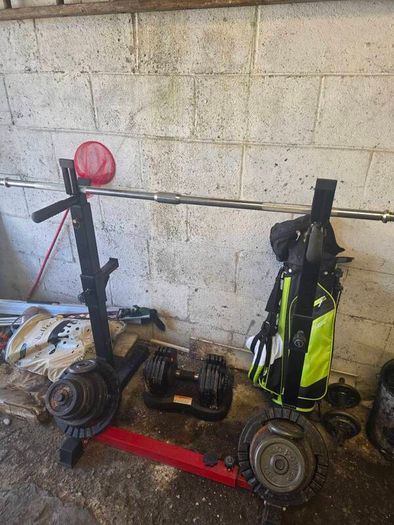 Weight Bench Foldable & Bench Press + weights
