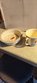 Set of Bunnykins Nursery Bone China 2 piece set, Mug and Rimmed Bowl