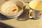 Set of Bunnykins Nursery Bone China 2 piece set, Mug and Rimmed Bowl
