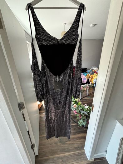 Black sequin debs dress
