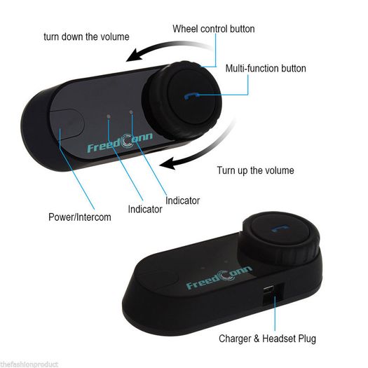 Motorcycle Helmet Bluetooth Intercom Headset Motorbike BT Speaker 3 riders 800M FM Radio Warranty