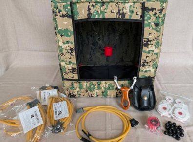 Slingshot Set Luxury Slingshot Set  Rigid Catcher & 500 Ammo (300 Clay, 200 Steel)