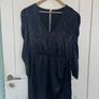 Guess Black Polka Dot Satin Mini Dress | Puff Sleeves | V-Neck | Image 2